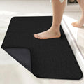 Black textured bathroom floor mat