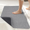 Gray textured bathroom floor mat