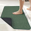 Green textured bathroom floor mat